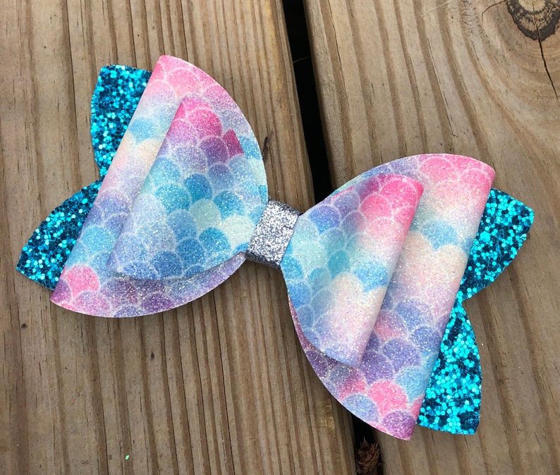 Girls Headbands Baby Teens Toddler Large Mermaid Glitter Hair Bow