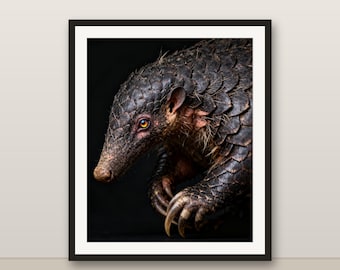 センザンコウの壁掛けアート、写実的なセンザンコウのプリント、動物の肖像画、印刷可能なデジタルダウンロード、ホームデコレーション