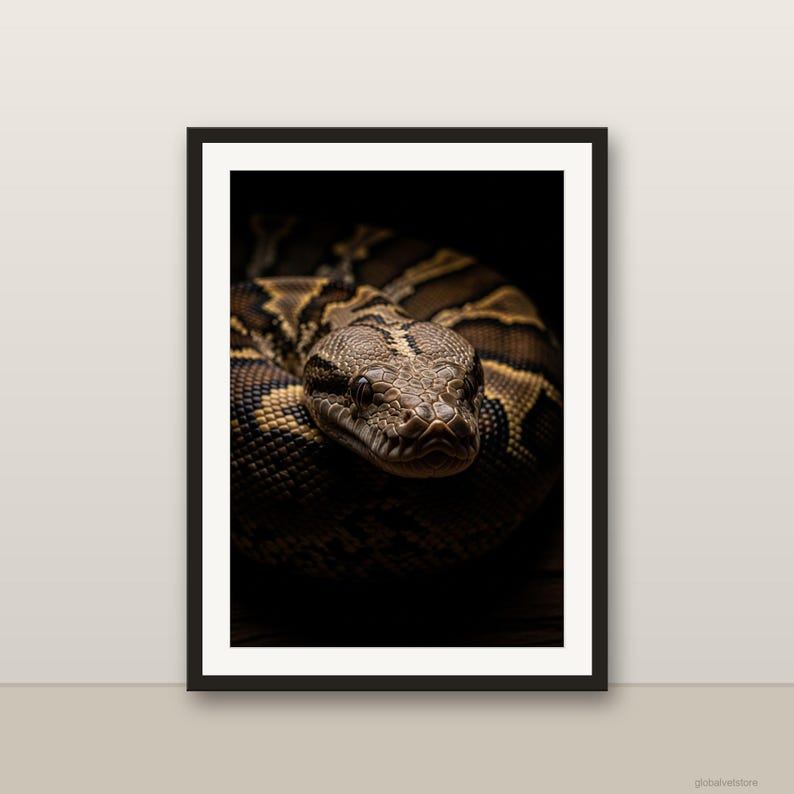 Reticulated Python framed in a styled room