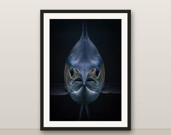 Blue Marlin Wall Art, Photorealistic Blue Marlin Print, Animal Portrait, Printable Digital Download, Home Decor