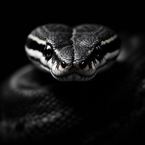 Burmese Python Wall Art, Black and White Animal Print, 4K 8K Digital Download, Reptile Decor Print
