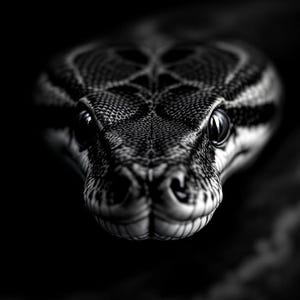 Muurkunst balpython, zwart-witte dierenprint, 4K 8K digitale download, reptielendecoratieprint