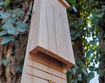 Casa para murciélagos hecha a mano, caja de cedro de una sola cámara