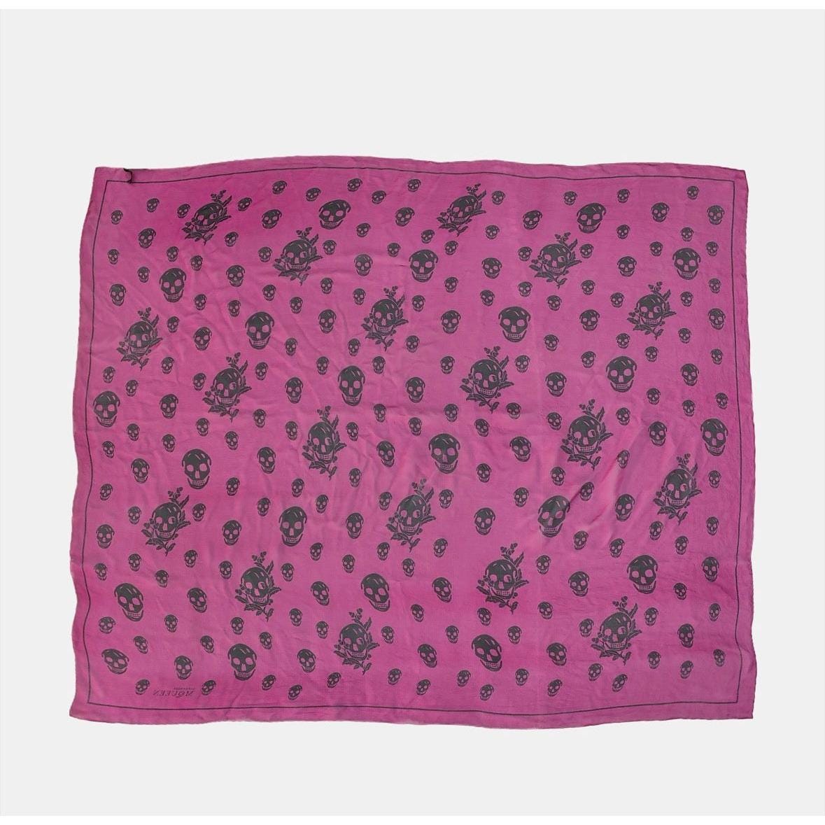 アレキサンダーマックイーン　　スカル柄 黒/ピンク Skull scarf alexander mcqueen - Etsy 日本
