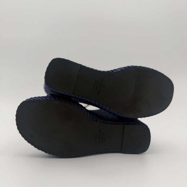 Sandalias de cuña Rockstud Rope de Valentino Garavani – Azul marino imagen 6