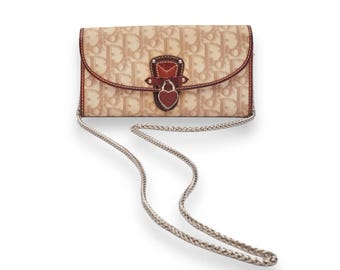 Christian Dior Rare Vintage Romantique Trotter Monogram Dior Wallet On Chain