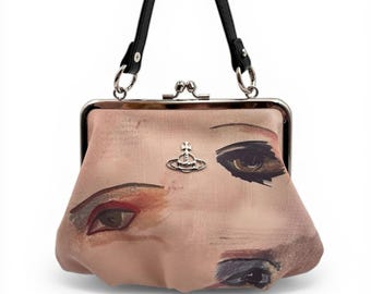 Vivienne Westwood Granny Bag Portrait Print Kiss Lock Clutch