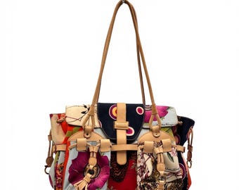 Salvatore Ferragamo Floral Print Multi Pocket Tote Bag