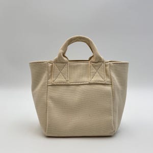 Acne Studios Mini Canvas Tote Bag Beige Top Handle Crossbody image 2