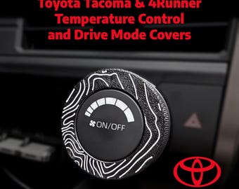 Toyota Tacoma / 4Runner HVAC and Drive Mode (Not RWD) Knob Covers - Topographic Interior Mod - 2024+ Tacoma & 2025+ 4Runner