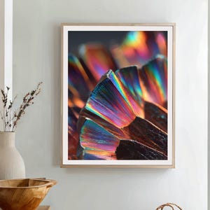 Macrofotografia Holográfica - Textura Arco-Íris - Difração de Luz Iridescente - Óptica Prismática - Arte Silenciosa - Downloads Digitais para Impressão em Parede