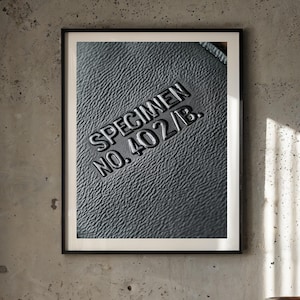 Embossed Leather Specimen - Black Texture Macro - Minimalist Industrial Modern Style - Quiet art - Digital Downloads Printable Wall Art