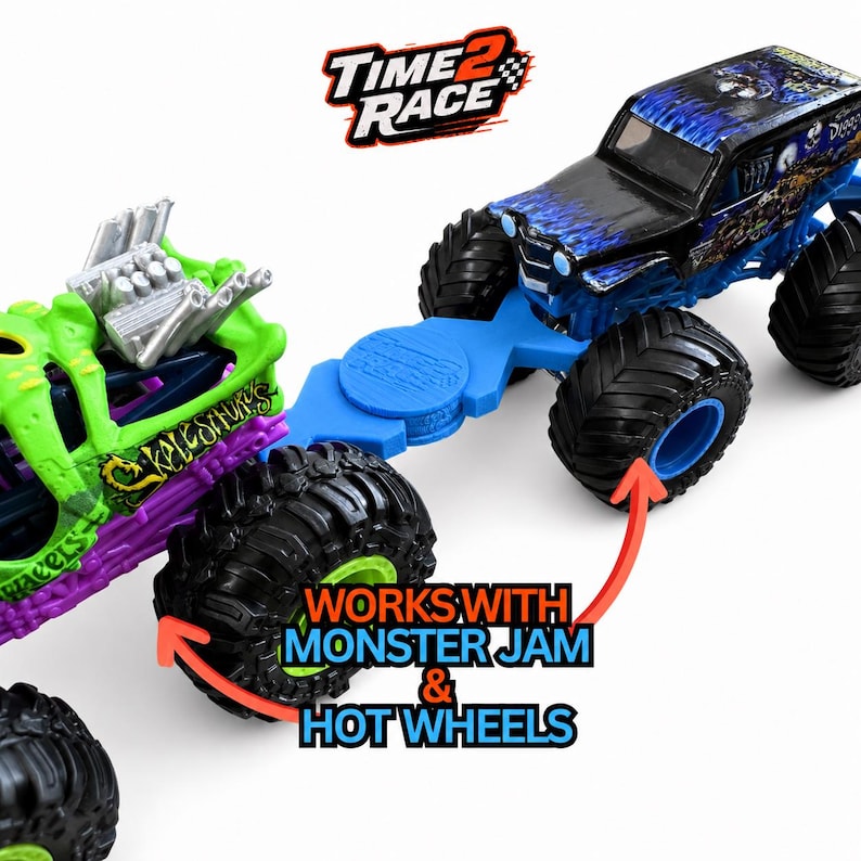 Conectores para trenes Monster Truck - Adaptadores universales para trenes Hot Wheels y Monster Jam (paquete de 4) imagen 2