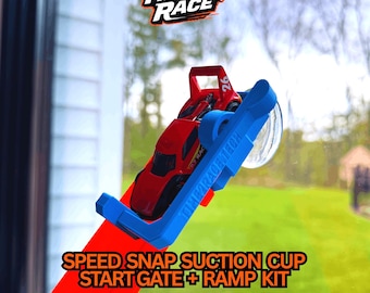 Speed Snap Saugnapf Start Tor & Rampen Kit | Fensterschienenhalterung | Hot Wheels Kompatibel