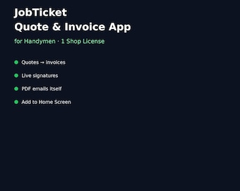 JobTicket - Quote & Invoice App for Handymen (1 Shop License)