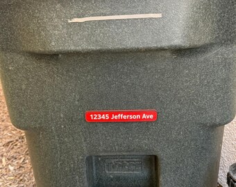 Custom House Number Sign Set of 3 | Personalized Address Plaque for Trash Cans