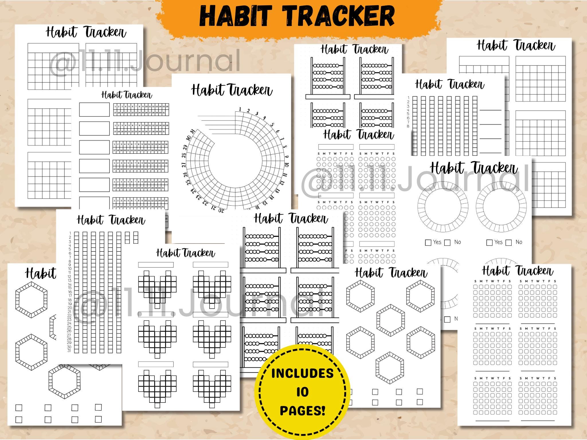 Habit Tracker Template / Printable Habit Tracker Design für Journal ...