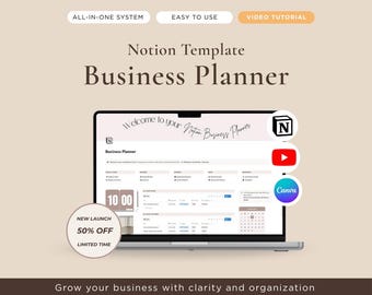 Plantilla de Notion Planificador de negocios CRM Cliente Proyecto Rastreador de tareas Marketing Redes sociales Planificador de contenido Meta Gestión financiera Panel de control