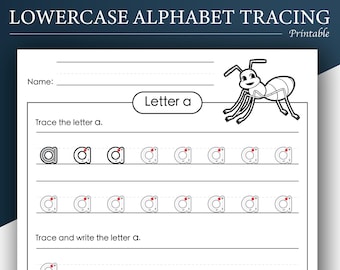 Lowercase Alphabet Tracing Worksheets a–z | Preschool Handwriting Practice | Printable Letter Tracing | Kindergarten Learning PDF