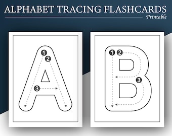 Alphabet Tracing Flashcards – ABC Letter Writing Practice (Printable PDF)