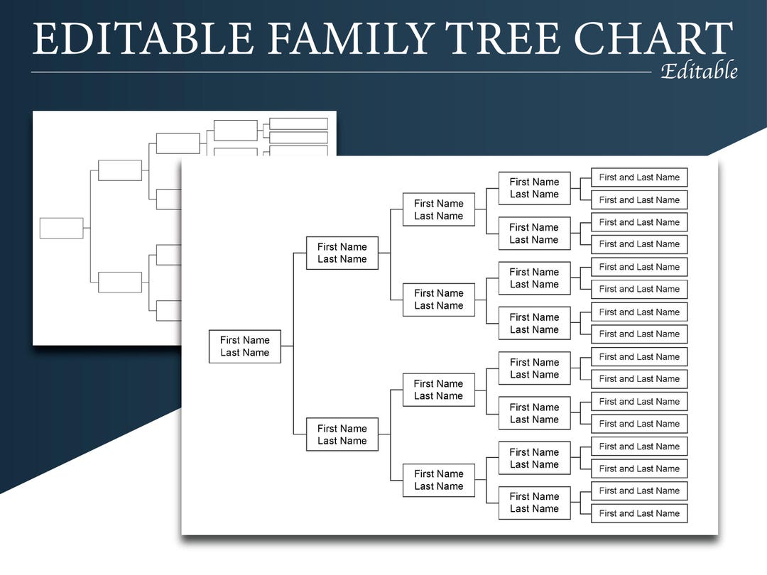 5 Generation Family Chart Editable & Printable - Etsy