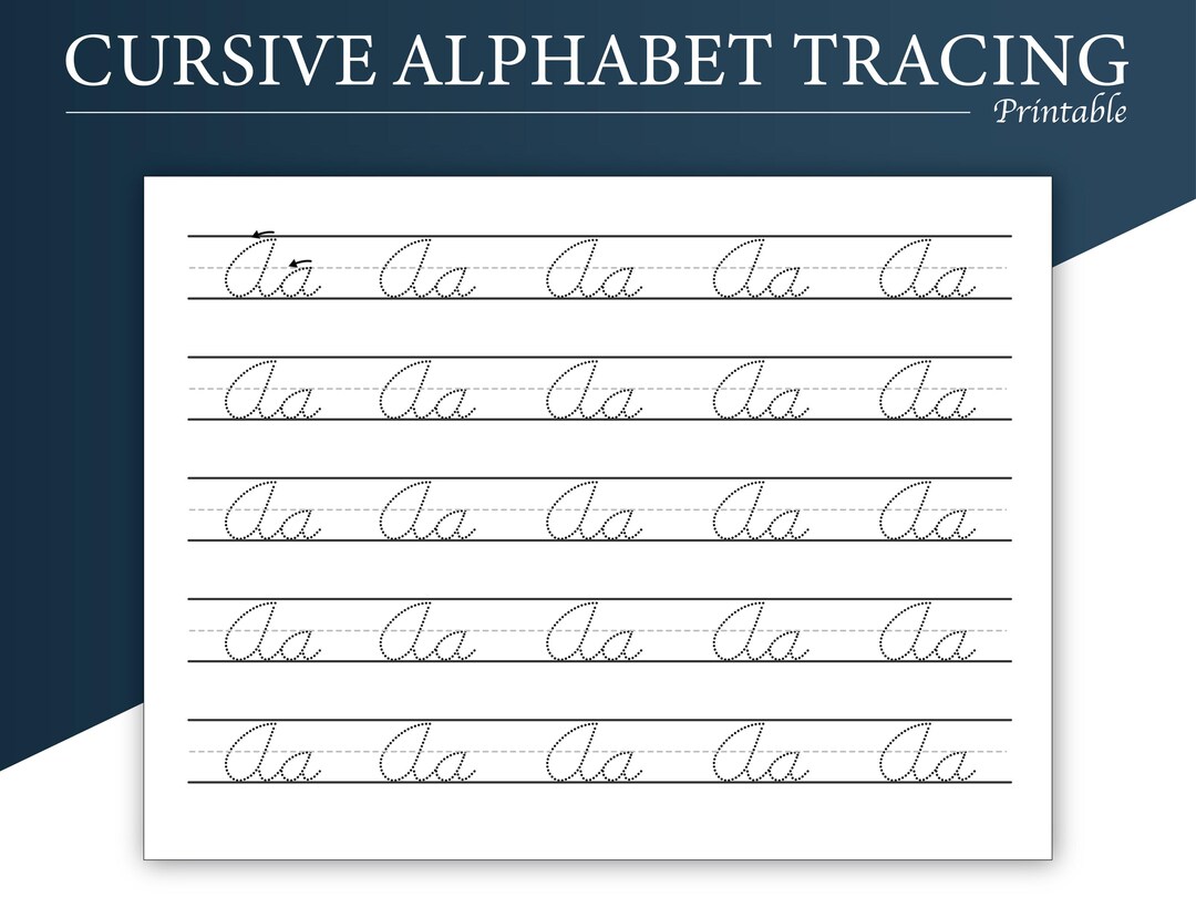 3 Cursive Alphabet Tracing Worksheets | Cursive Alphabet Directional ...