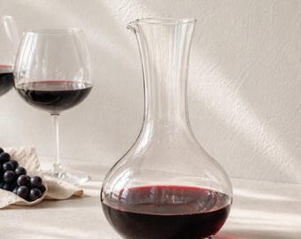 Vintage Riedel Glass Wine Decanter | Clear Crystal Carafe | Minimalist Barware | Elegant Wine Pourer | Modern Table Decor
