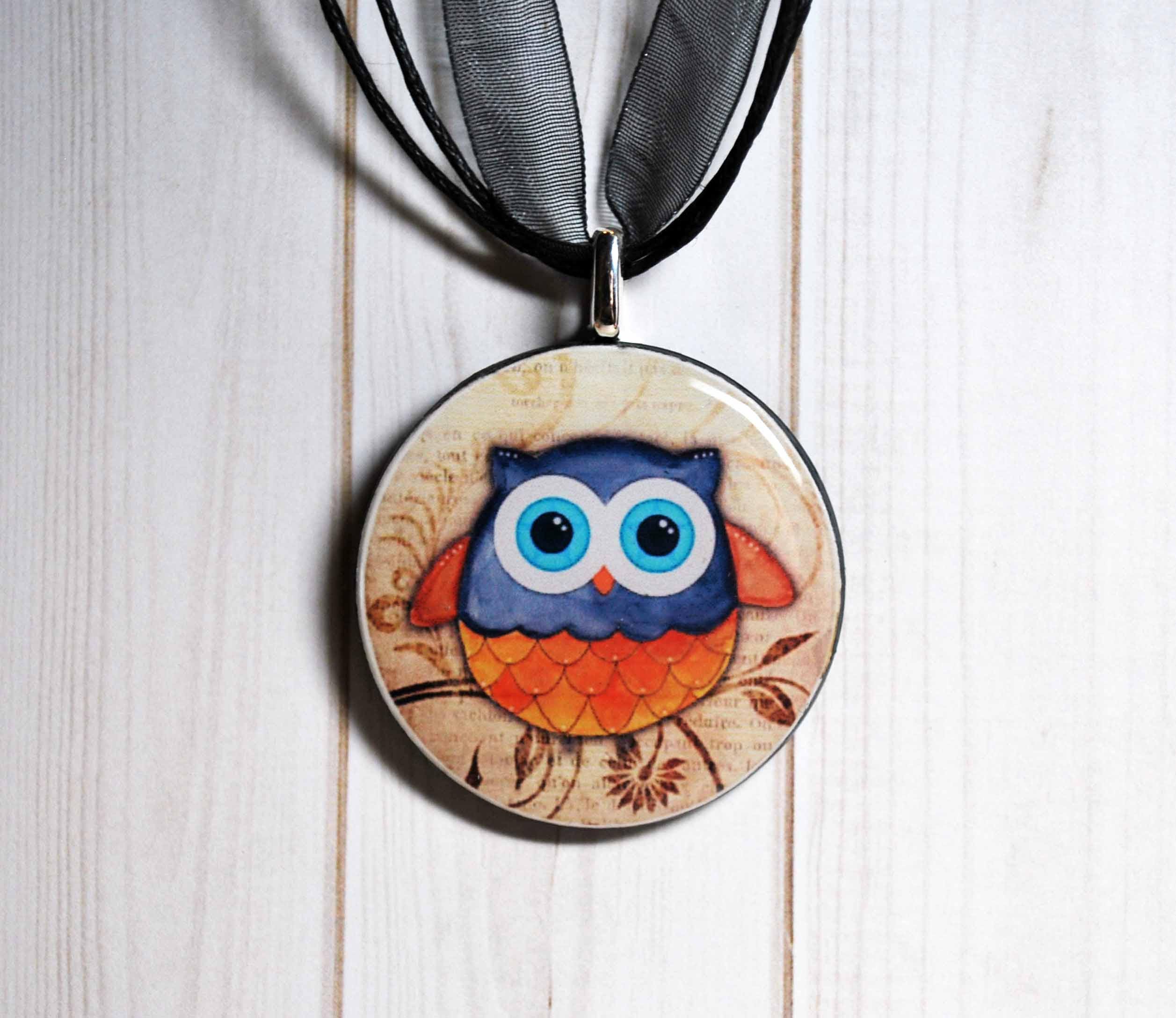 Collar de búhos joyas de búhos colgante de búho regalo Etsy