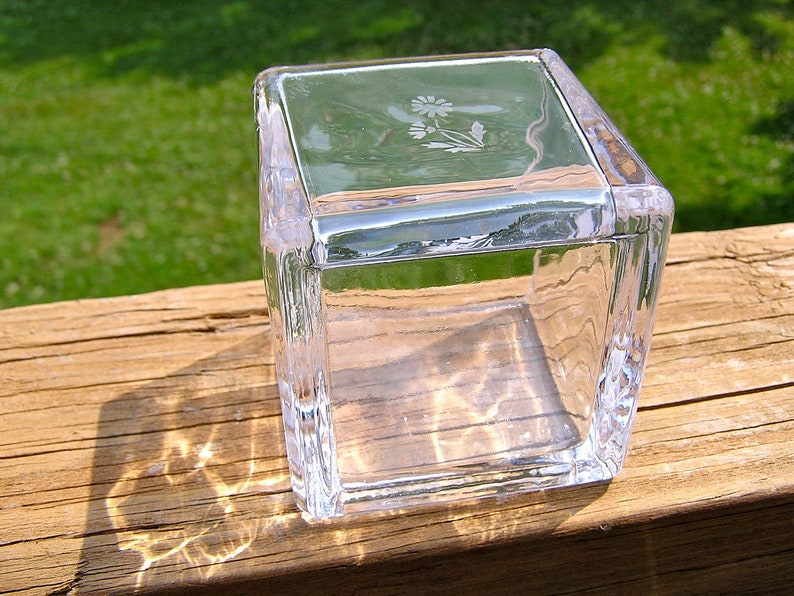 Glass Cube Candle Holder Etched Home Decor Candleholder Etsy