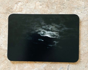 Moon Behind The Clouds Magnet, Decor, Kitchen Decor, Refrigerator Decor