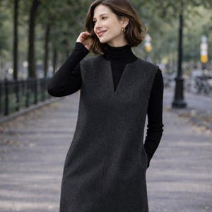 dark grey jumper dress French dresser