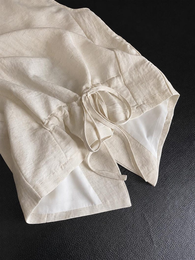 Tencel Linen Vest & Wide Leg Pants Set for Women, Minimalist Casual Chic Co-Ord Clothing image 7