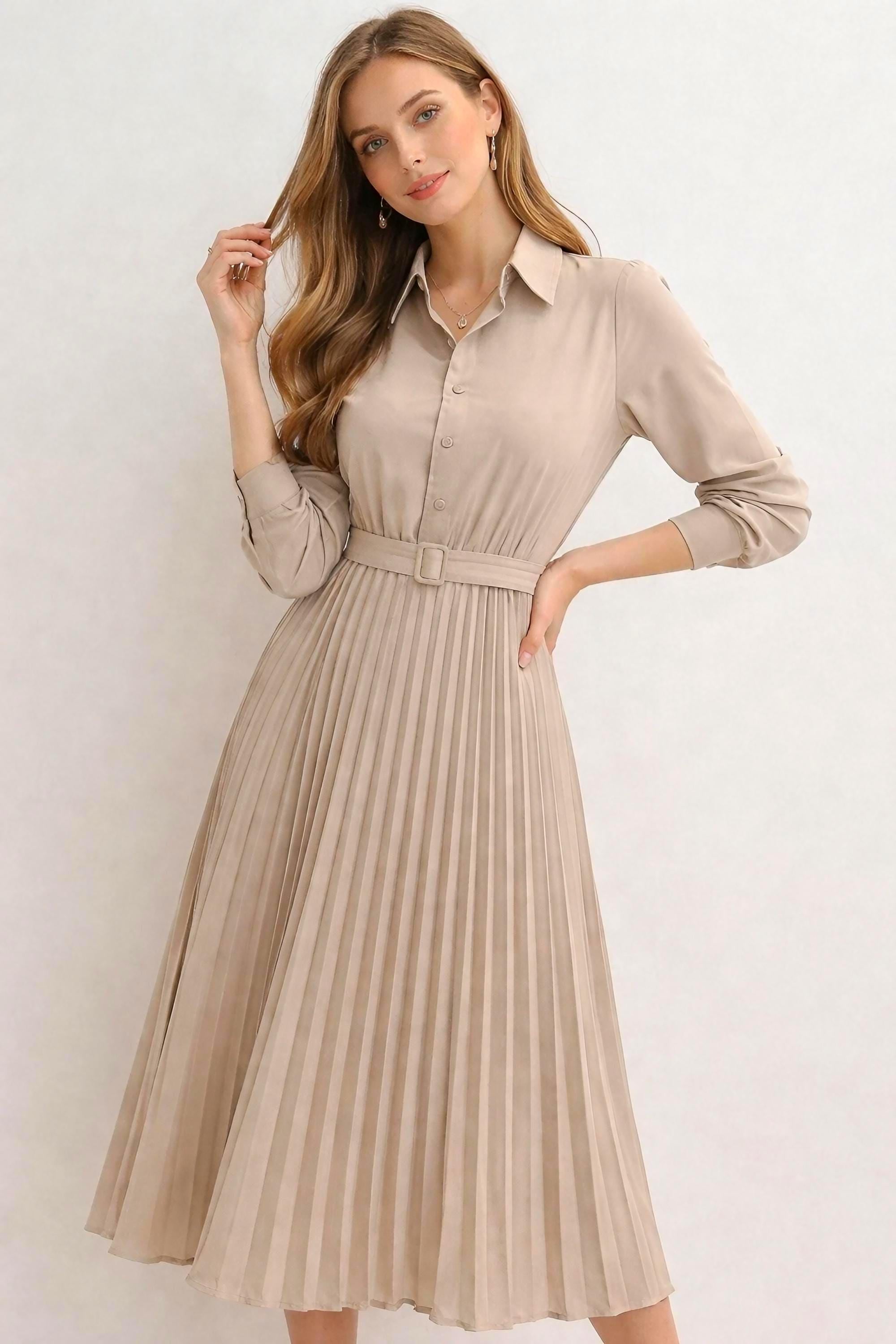 Beige Dress for Women Church - Etsy