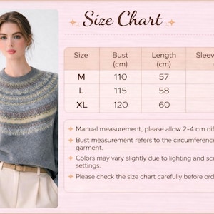 Cashmere-Wool Blend Fair Isle Sweater, Soft Knit Pullover, Classic Nordic Pattern Winter Jumper image 6