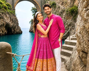 Pink Navratri Special Lehenga Choli | Mirror Work Chaniya Choli | Ethnic Garba Dress for Women