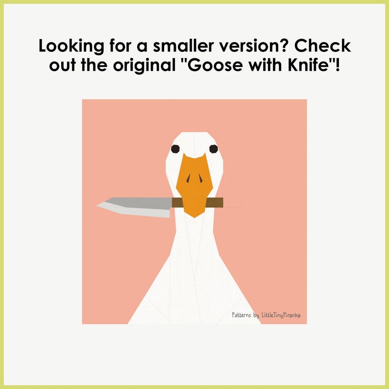 Large Goose With Knife, 35", FPP Quilt Pattern (PDF Download, Letter/A4 Compatible) image 5