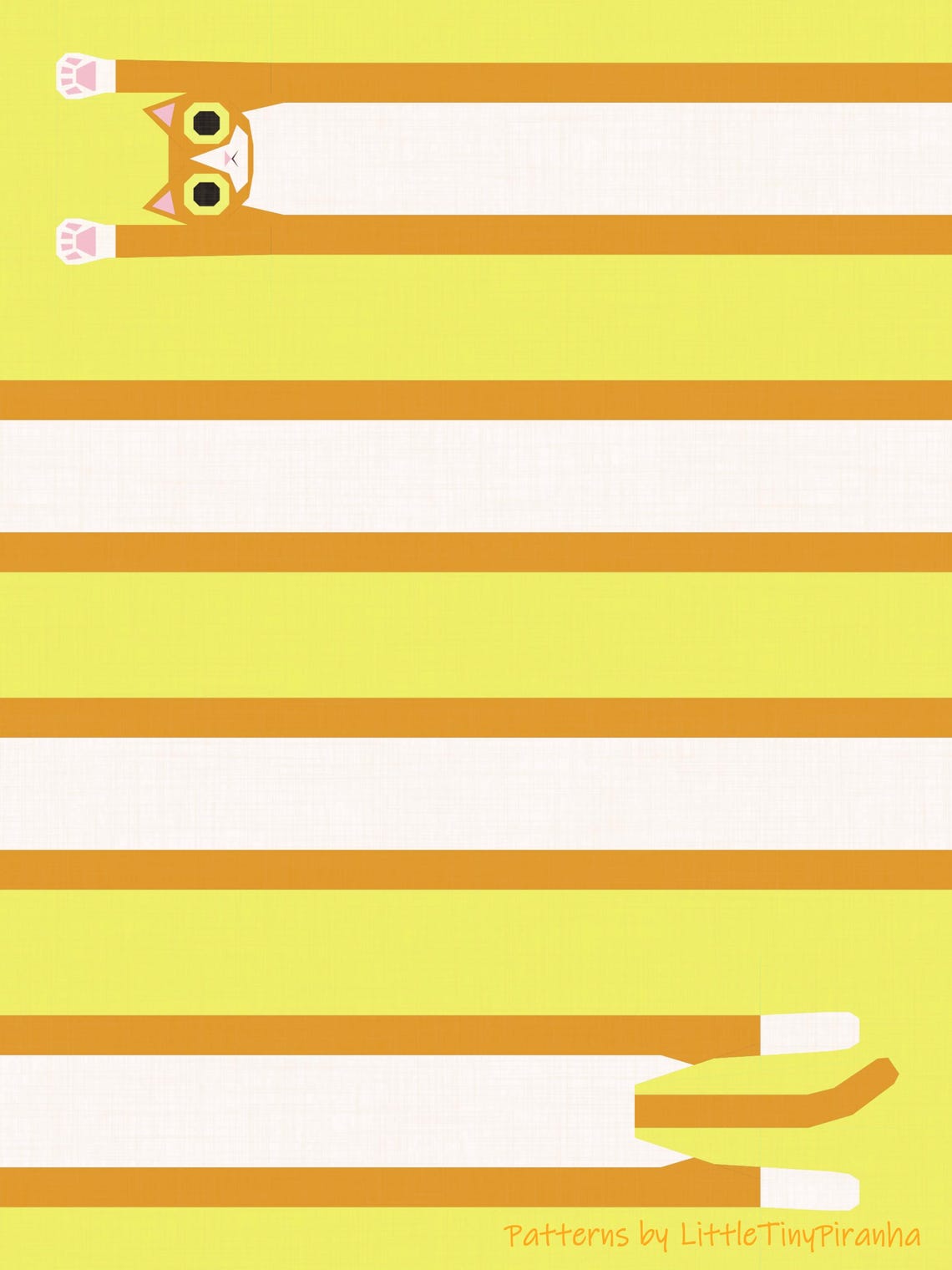 Long Cat, Modular Quilt Block FPP Pattern (PDF Download, Letter/a4 ...