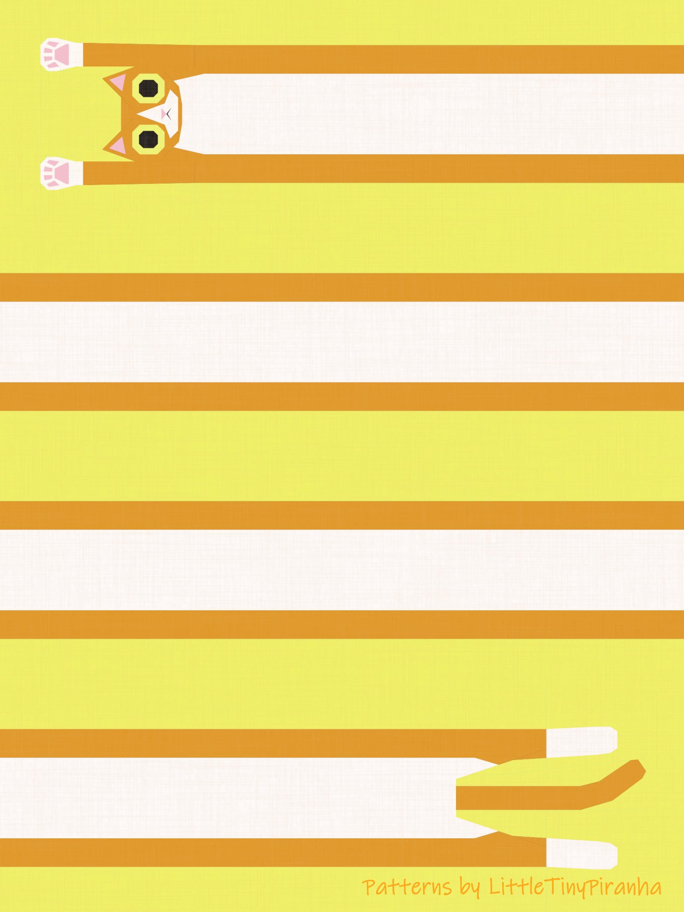 Long Cat, Modular Quilt Block FPP Pattern (PDF Download, Letter/a4 ...
