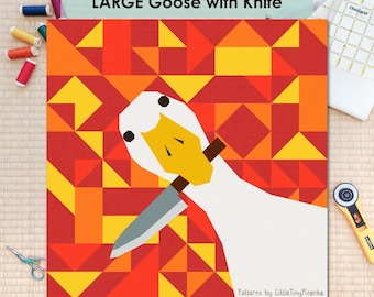 Large Goose With Knife, 35", FPP Quilt Pattern (PDF Download, Letter/A4 Compatible)