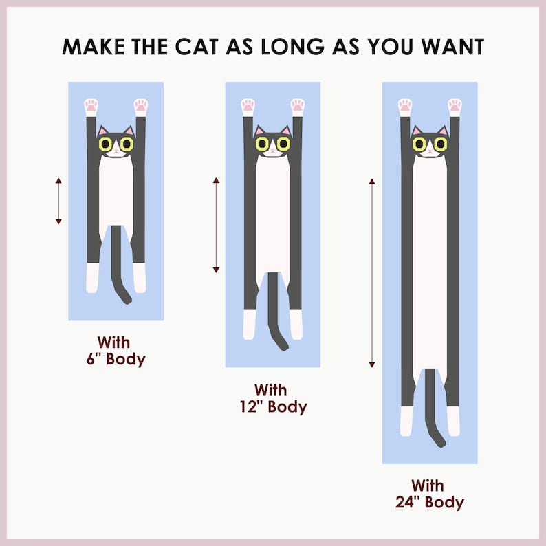 Long Cat, Modular Quilt Block FPP Pattern (PDF Download, Letter/a4 ...