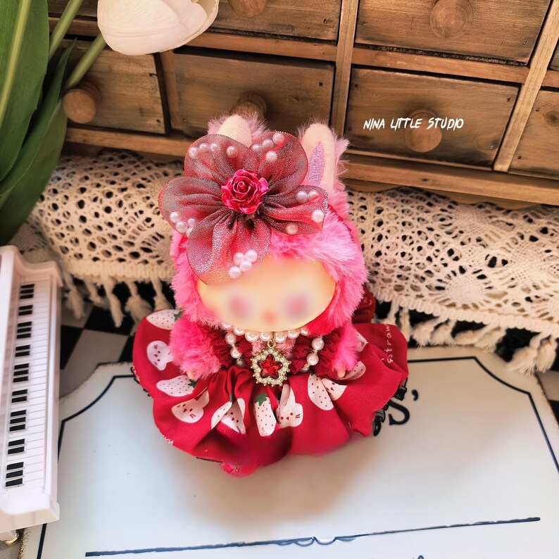 Custom Labubu accessories and red clothes set for collectors