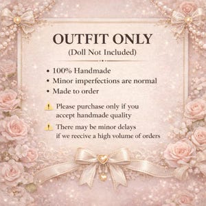 Conjunto de ropa Labubu con flores rojas, atuendo Labubu personalizado, vestido hecho a mano, accesorios de ropa para muñecas Labubu, regalo de cumpleaños imagen 6