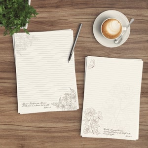 JW Letter Writing Paper - Digital Download - Peaceful Butterfly, Kingdom Flowers