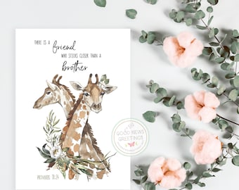 Giraffa amichevole - Biglietto d'auguri incoraggiante