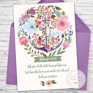 Flowery Anchor - Ermutigende Grußkarte