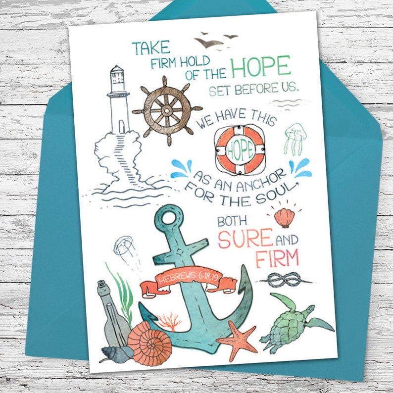 Anchor of Hope - Encouraging Greeting Card - Etsy