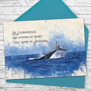 Sea valiente y fuerte de corazón: alentador Tarjetas de felicitación