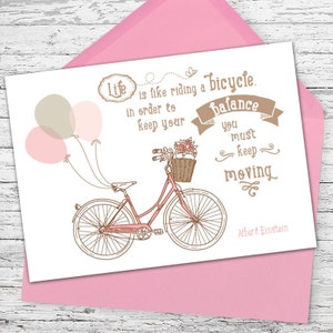 La vie, c’est comme faire du vélo - Carte de vœux