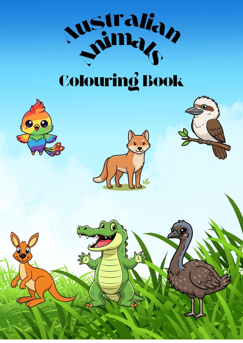Australian Animals Colouring in Book-printable - Etsy Australia