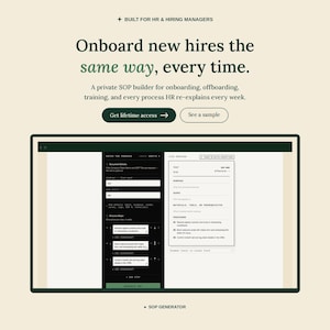 SOP-Generator für Personalabteilung und Einstellungsmanager | Vorlage für neue Mitarbeiter | Onboarding-Dokument